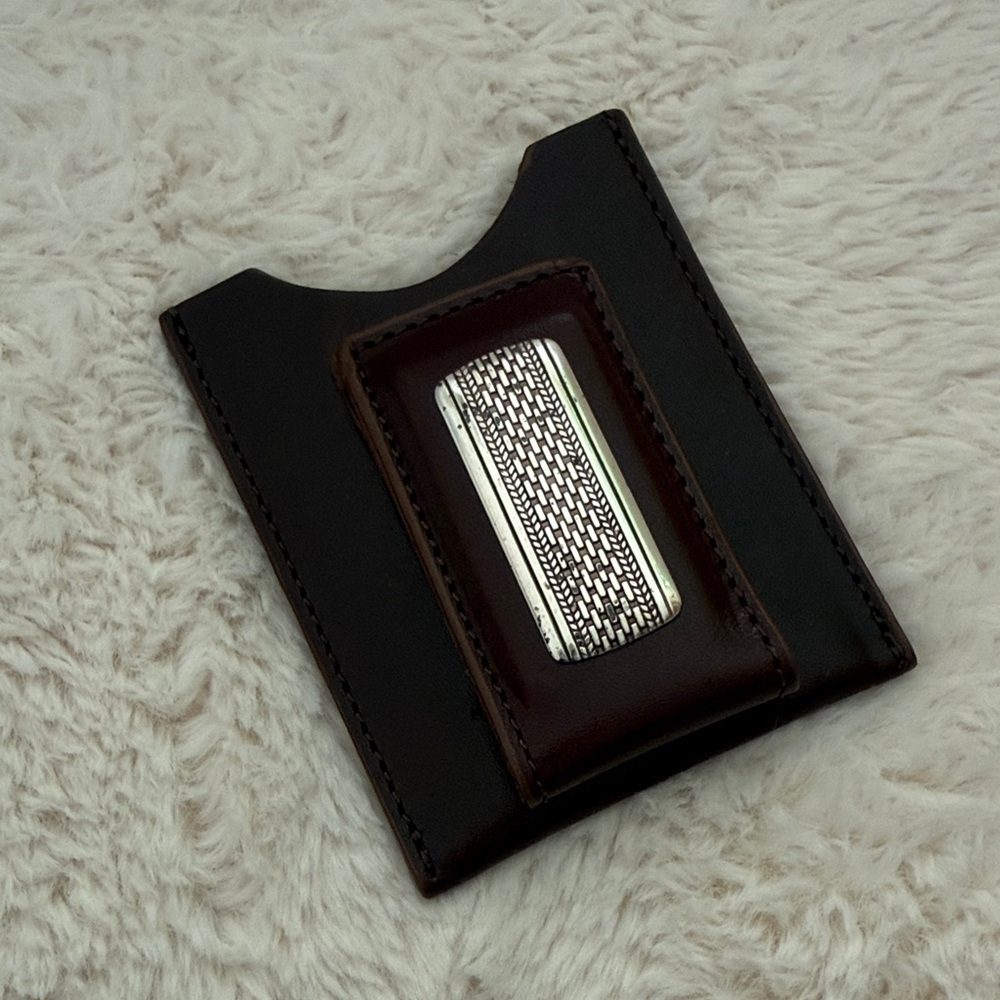 Brighton Black and Brown Leather Money Clip